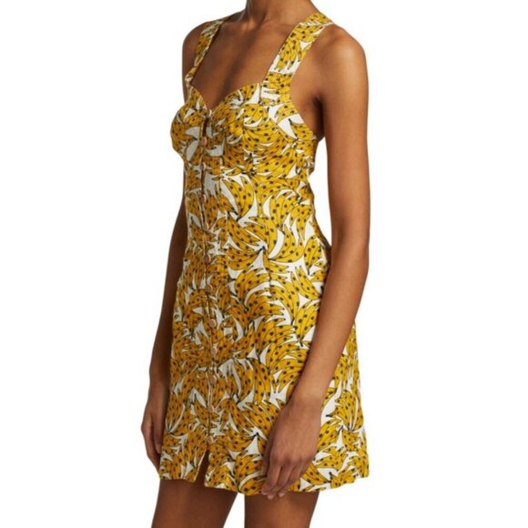 Farm Rio Spotted Bananas Cross-Back Mini Dress, Size XS, Cross-back Strap Cotton - Picture 3 of 10